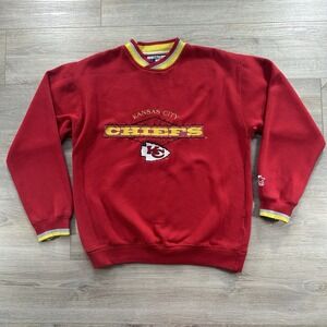 Vintage 90s Kansas City KC Chiefs Starter Men's Medium Sweatshirt Red Cotton NFL